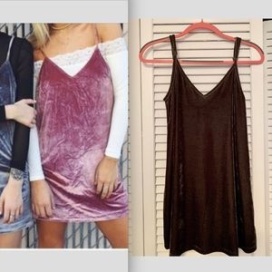 LF SEEK The Label Green Velvet Mini Dress